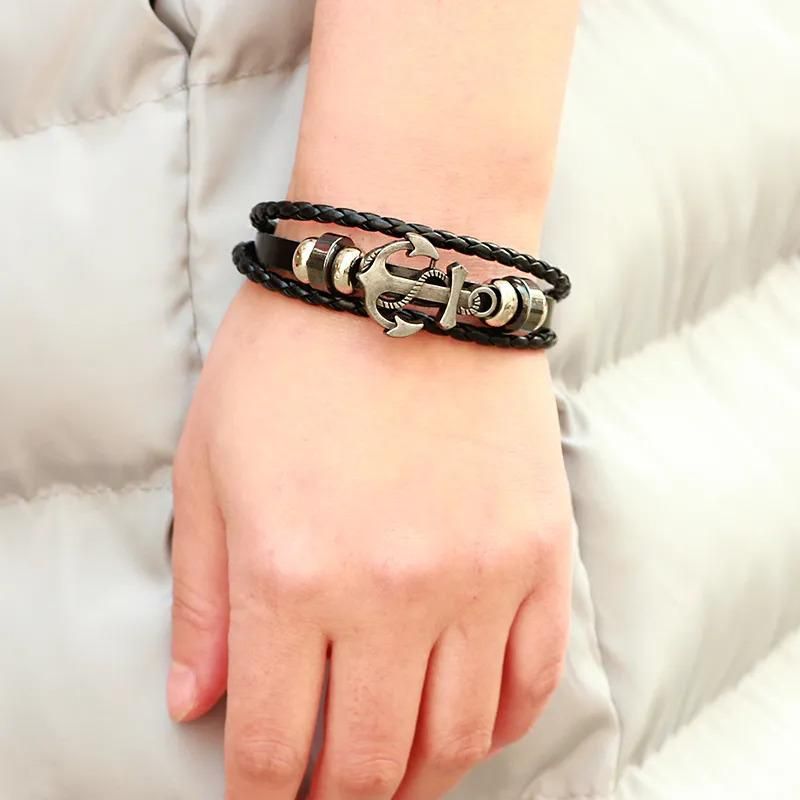 Anchor-themed Multi-layered Bracelet
