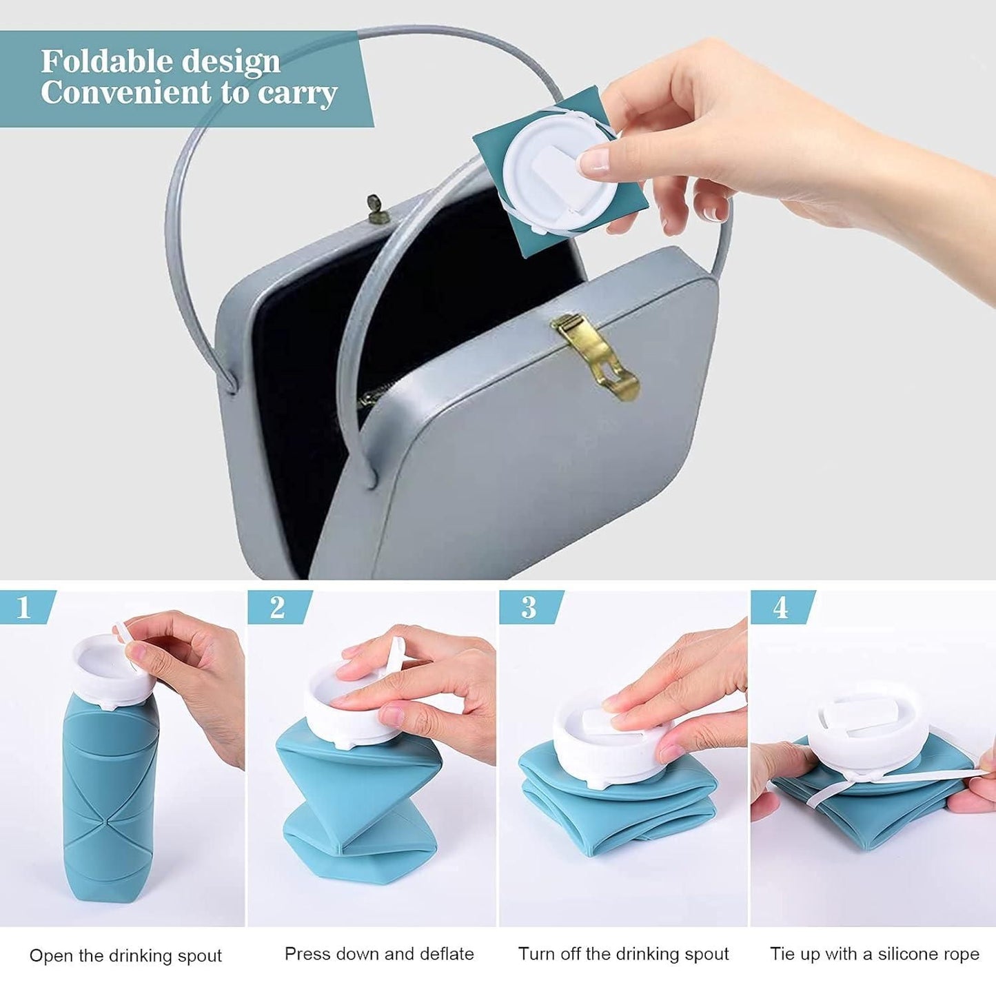 Silicone Foldable Water Bottle for Gym