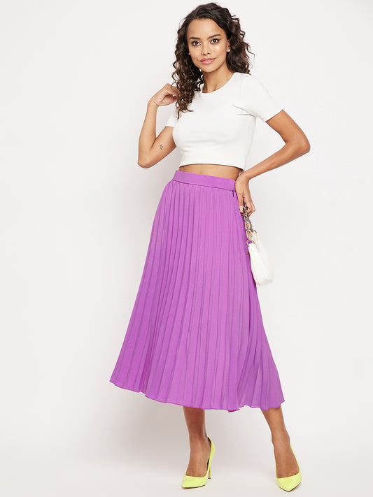 Uptownie Lite Women's Crepe Printed Pleated Skirt