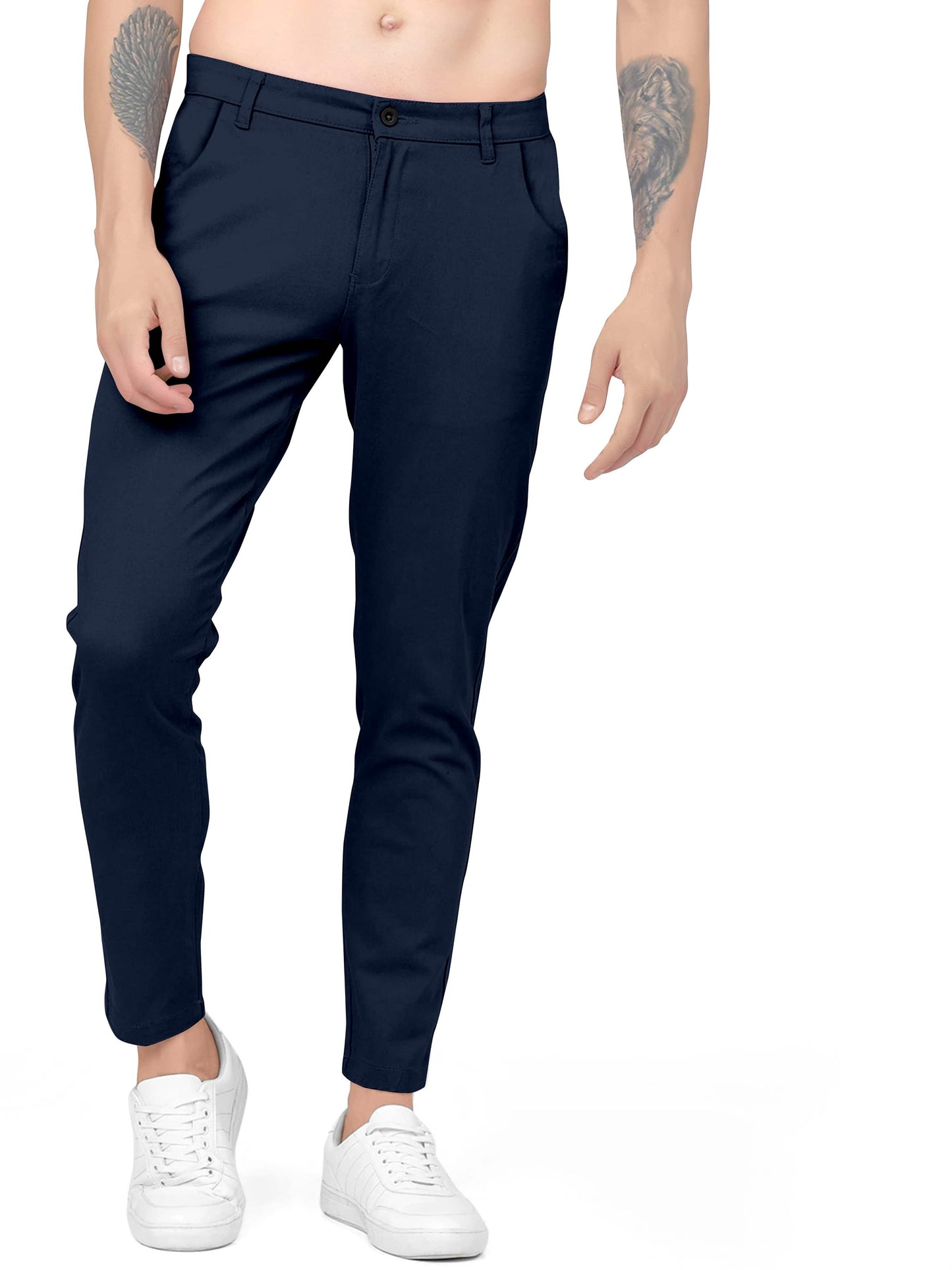 Men's Lycra Cotton Regular Fit Pant