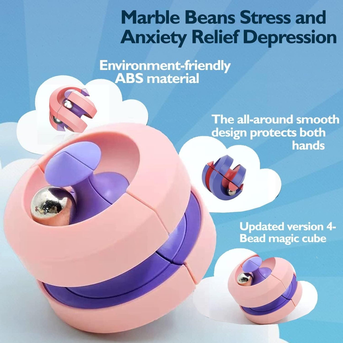 Bead Track Cube Fidget Smooth Rolling and Twisting Motion for Quiet Sitting Game