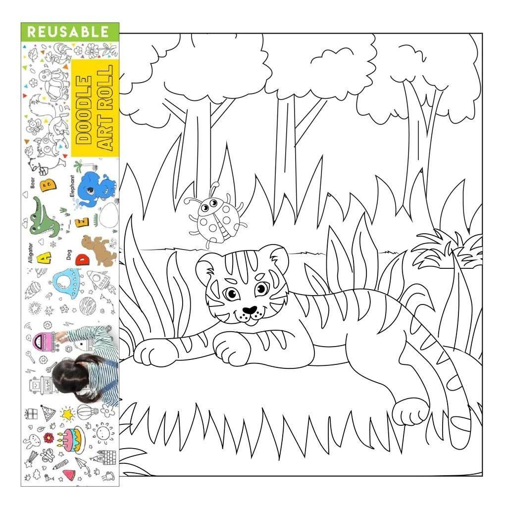Reusable Doodle Art Roll - Jungle Theme (2 meters)