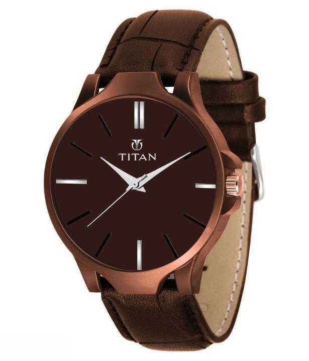 Men's Analog Leather Watch - Plain series exclusive