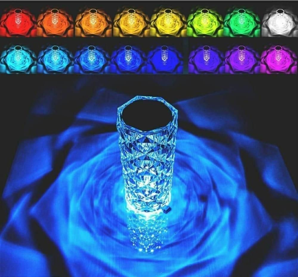 Crystal Table Lamp 16 Color Changing RGB Rose Diamond (Multi-Color)