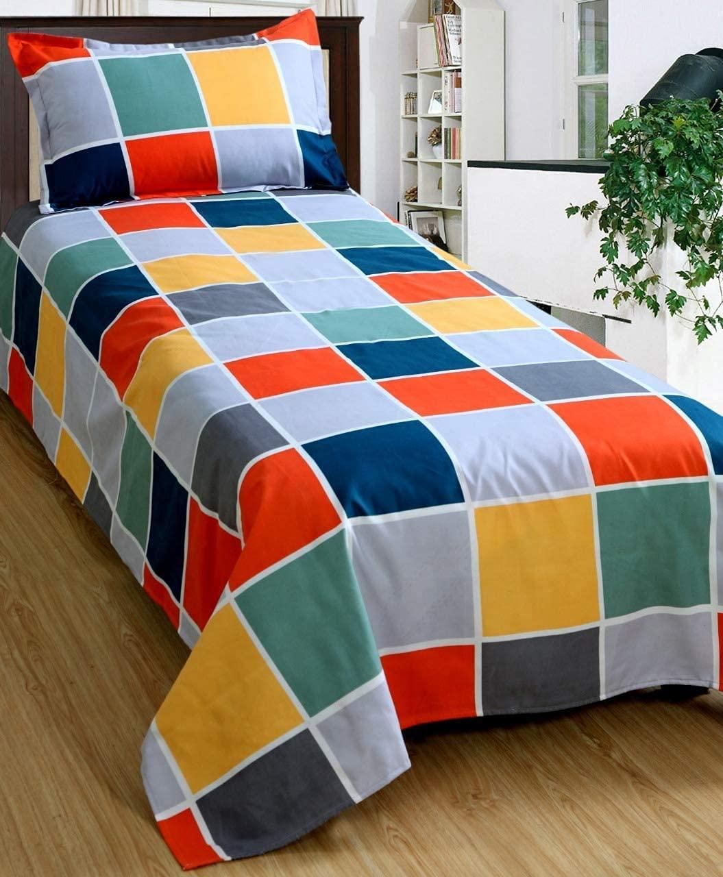 Glace Cotton Printed Single Bedsheets