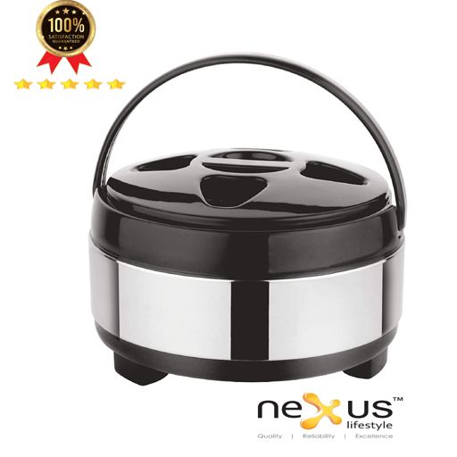 Stainless Steel Hot Meal Serving Insulated Casserole for roti chapati with Plastic Cover and Bottom 1500ml