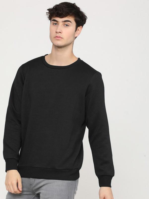 Cotton Solid Full Sleeves Regular Fit Mens Sweatshirt