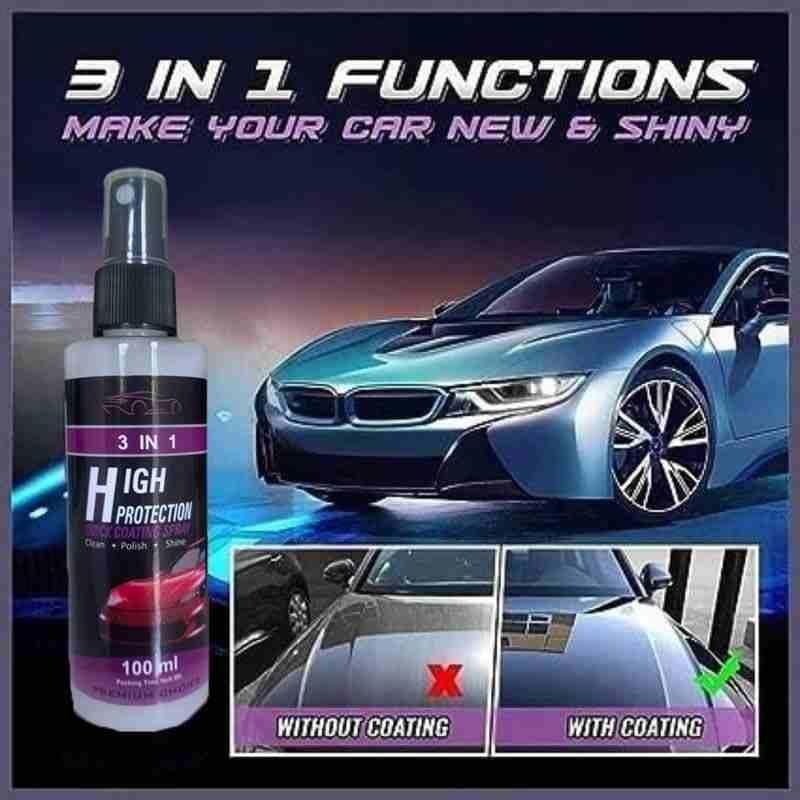 3 in 1 High Protection Quick Car Ceramic Coating Spray - Car Wax Polish Spray (Pack of 2)