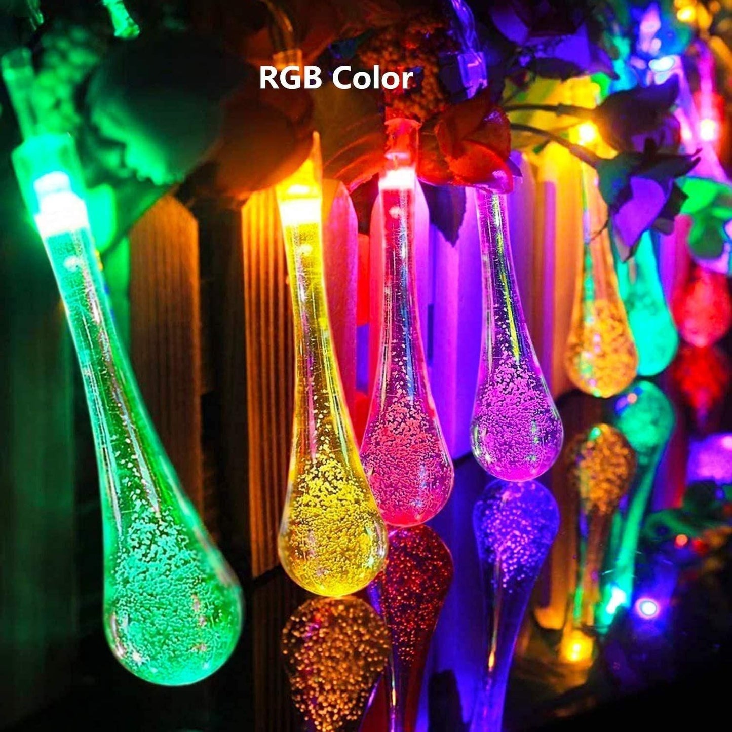 14 LED Waterdrop Shape Decorative String Lights Fairy Lights Crystal (Multicolor)