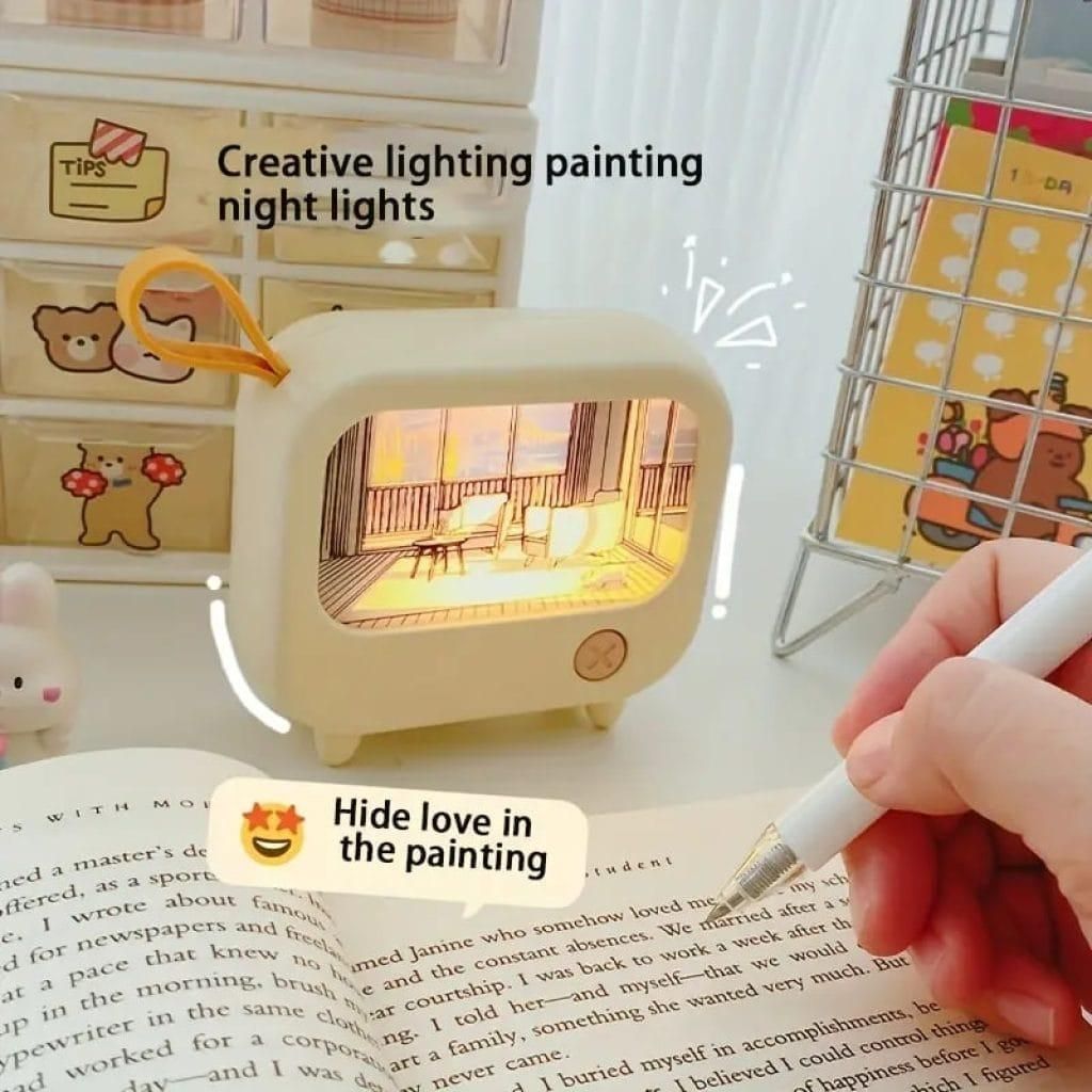 Cute LED TV Painting Night Light for Kids