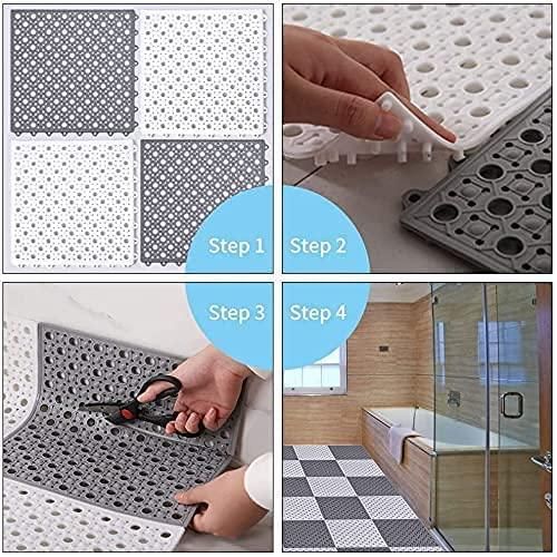 Plastic Bath Mat with Drain Holes and Drainage Pack of 6