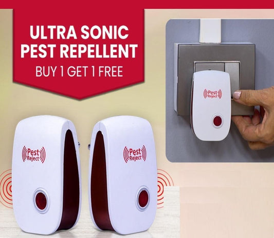 Ultrasonic Pest Repeller for Mosquito, Cockroaches, etc (Pack of 2)